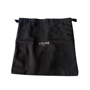 CELINE Paris Black Dust Bag 15x15 Drawstring Cotton Pouch
